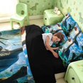 thumbnail image 5 of Manfei Dinosaur Wildlife 7-Piece Twin Bedding,Retro Butterfly Dragon Animals Bedding Comforter Set,Blue,Black Reversible, 5 of 6