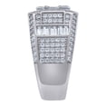 thumbnail image 3 of Auriga 925 Sterling Silver Round Baguette Cubic-Zirconia Fashion Ring Size 7 for Men, 3 of 6