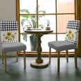 thumbnail image 3 of Stretch Dining Chair Covers, Summer Sunflower Bee Black Plaid Checkered Farmhouse Removable Dining Chair Protector Slipcovers for Kitchen, Party, Restaurant, Set of 4, 3 of 6