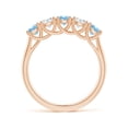 thumbnail image 2 of ANGARA Natural Half Eternity Five Stone Aquamarine and Diamond Wedding Ring in 14K Rose Gold for Women (Size-3.8mm) | March Birthstone, Anniversary, Jewelry Gift for Women | Natural Aquamarine Ring, 2 of 9