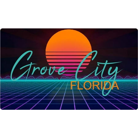 

Grove City Florida 4 X 2.25-Inch Fridge Magnet Retro Neon Design