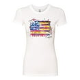 thumbnail image 2 of Wild Bobby, Colorful Neon Flag, Streetwear, Women Slim Fit Junior Tee, White, Small, 2 of 3