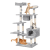 Topeakmart 62'' Large Multi-Level Cat Tree Tower Condo & Scratching Post/Pad &Tunnel Gray