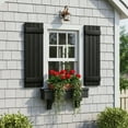 thumbnail image 3 of Barara King Shutters for Windows with Premium Board and Batten, Modern Shutters with Two Horizontal Rails and Easy Mount for Farmhouse, Home Office, Living Room, Bedroom, Black(14"*25"), 3 of 9