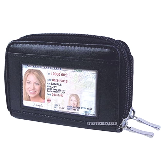 Acordeón de cuero Jobar International billetera RFID seguridad tarjetas de crédito negro