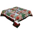 thumbnail image 1 of Mantel rectangular a cuadros de Navidad, mantel de poliéster impermeable y resistente a las manchas con árbol de Navidad y dulces para decoración de fiestas/vacaciones kaili Sencillez, 1 of 4
