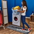 thumbnail image 6 of Ottomanson Non-Slip Rubberback Text 2x5 Laundry Room Runner Rug, 20" x 59", Dark Gray, 6 of 8