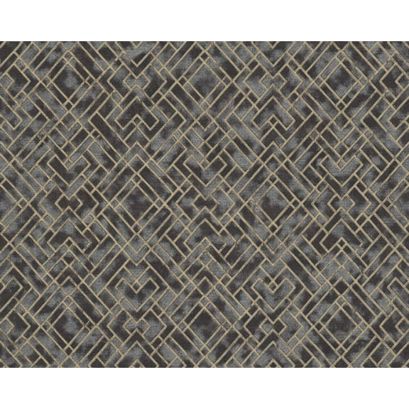 Concord Wallcoverings Modern Textured Wallpaper 3D, Deco/Motive, Graphics, Vinyl Accent Wall, Black, Gold, Metallic, Silver, 21 in x 33 Ft (57 sq. ft), 388281