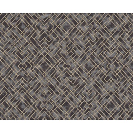 Concord Wallcoverings Modern Textured Wallpaper 3D, Deco/Motive, Graphics, Vinyl Accent Wall, Black, Gold, Metallic, Silver, 21 in x 33 Ft (57 sq. ft), 388281