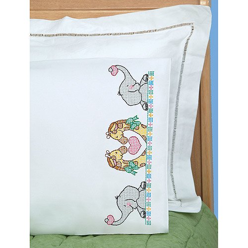 Children's Stamped Pillowcase with White Perle Edge, 1pk