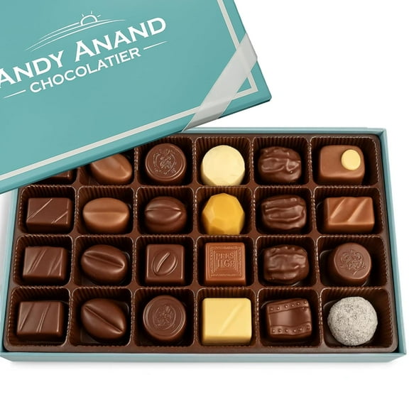 Andy Anand Sugar Free Belgian Truffles Gift Box, 48 Pc – Gluten Free, Premium European Handcrafted Chocolates