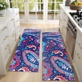 thumbnail image 4 of Kitchen Rugs Sets Of 2,Blue Pioneer Flower and Paisley Pattern Anti Fatigue Kitchen Mat Rugs Non Slip Washable,Decorative Kitchen Floor Mats for Kitchen,Sink,Laundry,17"X47", 4 of 5