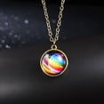 thumbnail image 1 of Collier Pendentif en Verre Galaxie Système Double Dark Glow Planet Dome avec Design Unique, 1 of 2