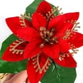 thumbnail image 2 of Yuarrent Flores de purpurina navideña, adorno de árbol de Navidad, decoración de fiesta de Año Nuevo, accesorios de diseño para el hogar, sala de Kits de decoración para fiestas Rojo Yuarrent HA069940-01, 2 of 6