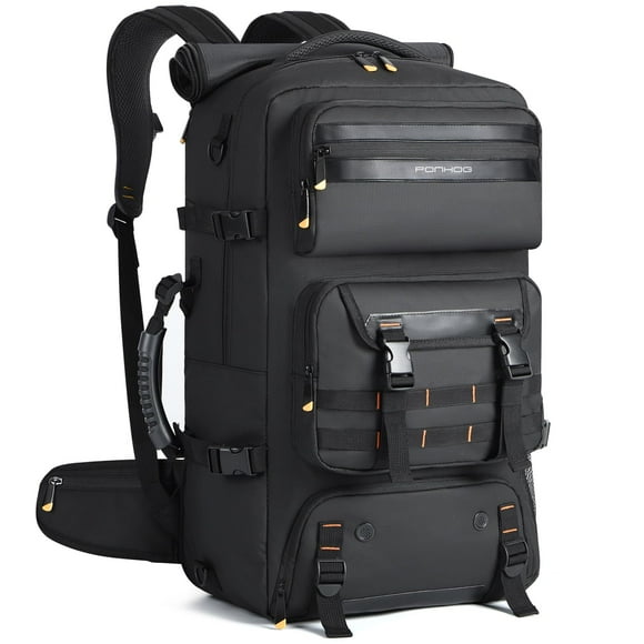 Ponhog Travel Backpack for Men - 50L Convertible Duffle Bag with Shoe Compartment, Carry On Laptop Backpack with USB Charging Port, Water Resistant Hi