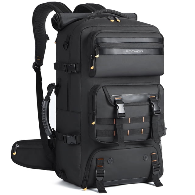 Ponhog Travel Backpack for Men - 50L Convertible Duffle Bag with Shoe Compartment, Carry On Laptop Backpack with USB Charging Port, Water Resistant Hi