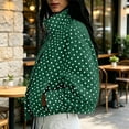 thumbnail image 6 of Yutgune Women's Cropped Polka Dots Jacket Zip up with Pockets Bomber Gingham Jacket Stand Collar Fall Workout Outerwear, 6 of 8
