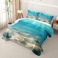 thumbnail image 3 of Erosebridal Marine Starfish Shell Quilt King for Teens,Boys Girls Blue Underwater World King Coverlet Set, 3 of 7
