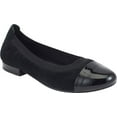 thumbnail image 1 of Women's David Tate Nicole Cap Toe Flat Black Suede/Patent/Synthetic 7 WW, 1 of 6