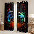 thumbnail image 2 of Manfei Colorful Game Console Curtains Pack of 2 (42x84 Each),Gamepad Gamer Curtains Blackout,Red Hexagon Pattern Bedroom Curtains For Kids,Super Cozy Room Decor, 2 of 6