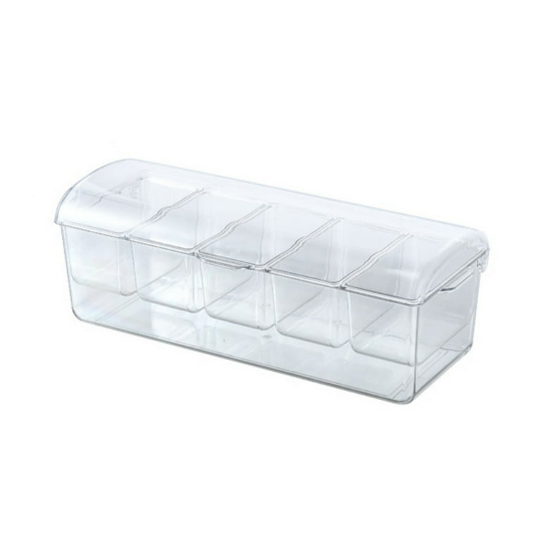 4/5 Tray Condiment Server With Lid Removable Compartments Reusable