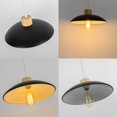 thumbnail image 4 of FSLiving Pendant Light with 15ft Plug in Dimmer Switch Black Cord E26 Wooden Base Retro Flatness Black Metal Shade Hanging Lamp for Dining Table Corner,Customizable (Bulb Sold Separately) - 1 Light, 4 of 8