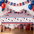thumbnail image 4 of 4th of July Decorations Patriotic Tablecloth,Disposable Plastic Table Covers,American Flag Table Cloth,Rectangle Usa Star Stripe Table Cover for Memorial Day Fourth Independence Day 250th Decorations, 4 of 5