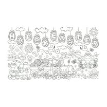 Easter Giant Coloring DIY Poster 30x51 inches, Happy Easter Coloring Tablecloth for Painting Activities or Developmental Games, Drawing Paper Crafts for Bunny Party Decorations