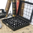 thumbnail image 4 of Coward Ring Display Case, Cufflinks Organizer Box with Transparent Lid, 42 Slots Ring Storage Display Jewelry Holder Black Velvet, 4 of 7