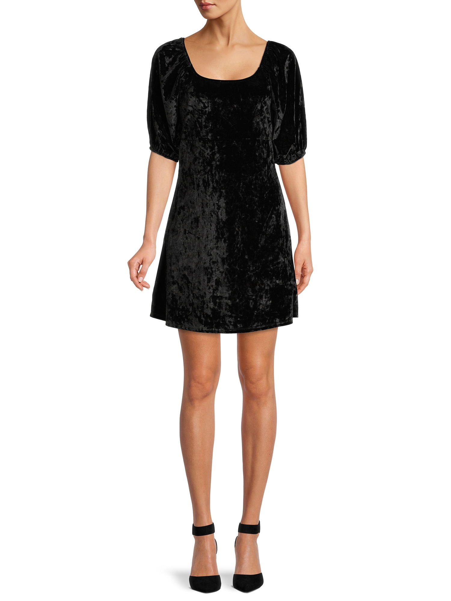 Sunset Sixth Junior Crushed Velvet Puff Sleeve Dress Walmart