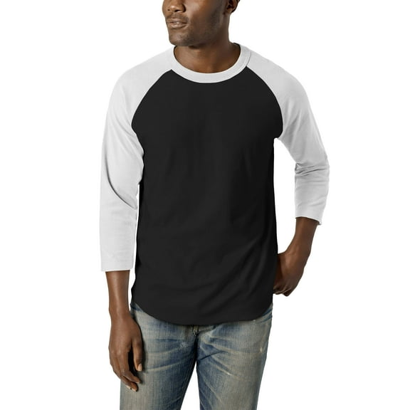 Ma Croix Mens Dual Blend Baseball Raglan 3/4 Sleeve Jersey T Shirt