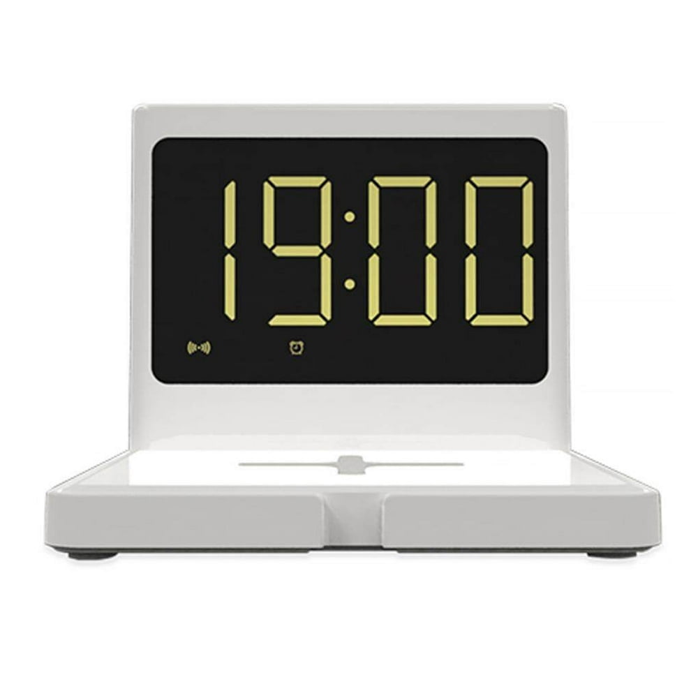 3 in 1 15W Wireless Charger Fast Wireless Charging Pad Alarm Clock for 11 for White