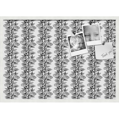 PinPix 34x24 Custom Cork Bulletin Board Floral design Secret Rose Garden Poster Board Has a Fabric Style Canvas Finish Framed in Floral design Secret Rose Garden by ArtToFrames (PinPix-203)