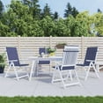 thumbnail image 1 of vidaXL Coussins de Chaise Dossier Haut 4 Pcs Tissu Bleu Marine, 1 of 5