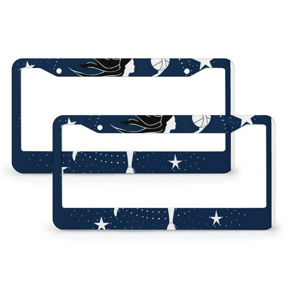 License Plate Frames Personalized Girl Basketball Player License Plate Cover License Plate Novelty License Plate Frame 2 PCS Girl Basketball Aluminum Metal License Plate Cover US Vehicles Standard