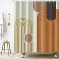 thumbnail image 2 of Mid Century Shower Curtain, Neutral Brown Beige Modern Boho Arch Geometric Machine Washable Waterproof Fabric for Bathroom Decor Bathtub with 12 Hooks 72x72, 2 of 6