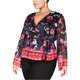 thumbnail image 1 of Blusa envolvente Floral metálica para mujer I-N-C Multicolor 2X, 1 of 1