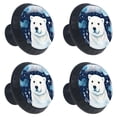 thumbnail image 2 of 4 Pcs Galaxy Polar Bear Knobs for Kitchen Cabinet Cupboard Dresser Bookcase Drawer Pulls Handles Round Home Decor, 2 of 8