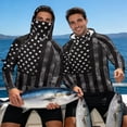 thumbnail image 3 of Bulopur Men’s Fishing Sun Hoodie with Face Cover, UV Protection Long Sleeve Shirt with Patriotic Camo Print, Quick Dry Breathable Top for Boating and Travel, 3 of 8