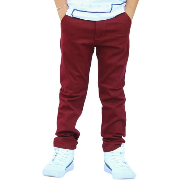 Pantalón de Gabardina Stretch para Niño Color Vino