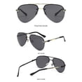 thumbnail image 2 of Gafas de sol estilo aviador polarizadas vintage con protección UV400, con bisagras de resorte para conducir, andar en bicicleta, acampar y pescar., 2 of 5