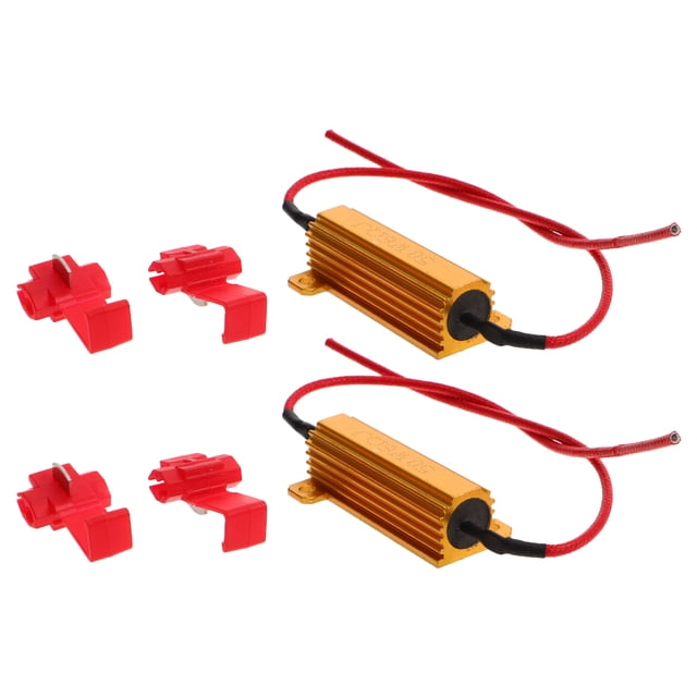 Raindrops 1Set Red Aluminum Enclosure Resistor for Car Turn Signal High Precision Stability