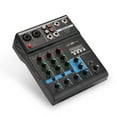 thumbnail image 4 of 4-Channel USB Audio Mixer with Built-in Sound Card, Bluetooth, Reverb Effects & USB/BT Connectivity - Compact 4CH Mixing Board for Home, Stage, DJ, Broadcasting & Video Dubbing - Includes USB Cable,, 4 of 7