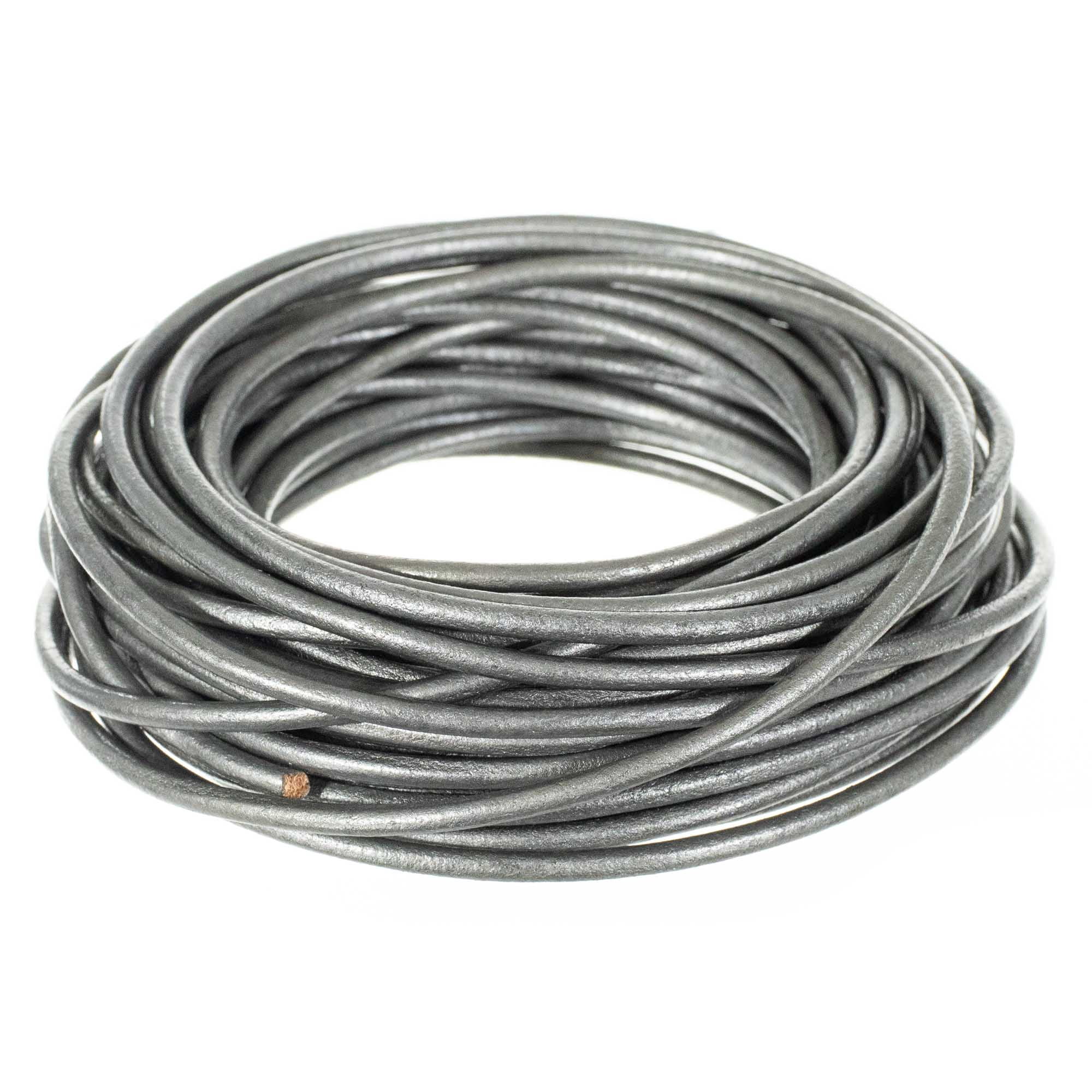 Craft County Round Leather Cord - 3mm - 5, 10, 25, or 50 Yards - Available in Different Colors