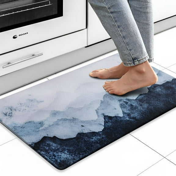 LAMIRO Kitchen Floor Mat Blue Mountain Anti Fatigue Kitchen Rugs Non Skid Kitchen Runner Rug