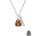 thumbnail image 2 of Delight Jewelry Resin Laughing Buddha in Frame Silvertone Guardian Angel Bar Charm Necklace, 23", 2 of 4