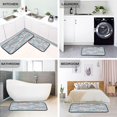 thumbnail image 4 of 2-Piece Kitchen Rugs Set Non-Slip Mats Carpet Floor for Kitchen, Bathroom (19.7"x27.6" & 19.7"x47.2") Peach and Blue Rhombus, 4 of 7