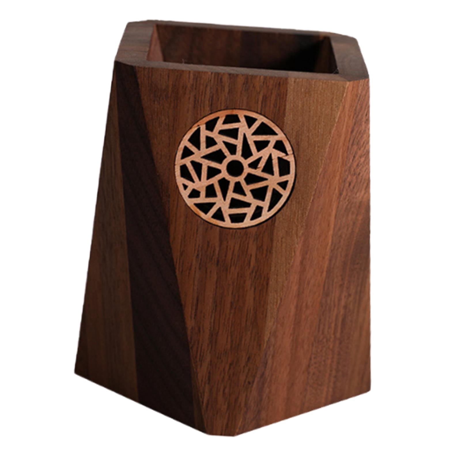 Zxpjkyu Wooden Pen Holder Stand Wooden Pencil Box Gift Multipurpose Use Wood Storage Box 7.5x10.5cm