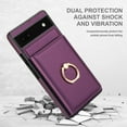 thumbnail image 3 of ELEHOLD Case for Google Pixel 6a,Business PU Leather Stand Case with Card Holder & Ring Holder,Deeppurple, 3 of 7