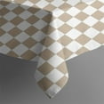 thumbnail image 3 of Beige and White Checkerboard Pattern Rectangle Tablecloth 60"x84",Waterproof Polyester Rectangle Table Cloth, Wipeable Spillproof Polyester Tablecloth for Dining, Camping, Indoor and Outdoor, 3 of 5